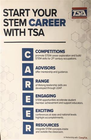 TSA poster - Start your STEM career with TSA. 